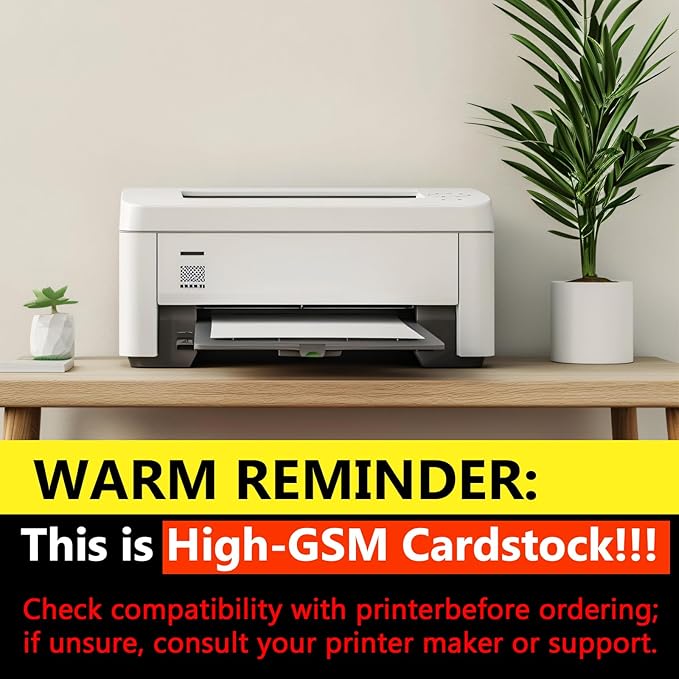 OcePor 100 Sheets Cardstock 5”x 7”,Blank Card Stock 92lb/250gsm, Thick Heavy CardStock Printer Paper for Wedding Invitation, Greeting Cards Making, Postcards, Photos