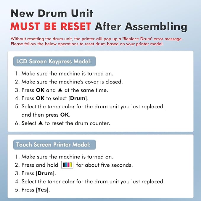 DR229 DR229CL Drum Unit 4-Pack Compatible Replacement for Brother DR229 DR-229CL for MFC-L3780cdw MFC-L3720cdw HL-L3220cdw HL-L3280cdw HL-L3295cdw DCP-L3560cdw Printer (Black Cyan Magenta Yellow)