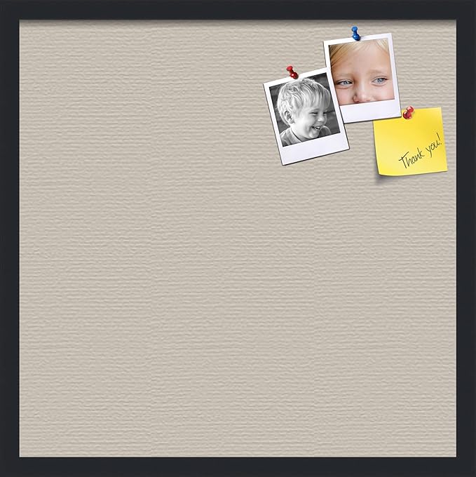 PinPix 22x22 Inch Cork Bulletin Board. This Decorative Framed Pin Board Comes with Desert Pastel Design and a Satin Black Frame. Ideal for Home Office Decor or Message Board (PinPix-1815)
