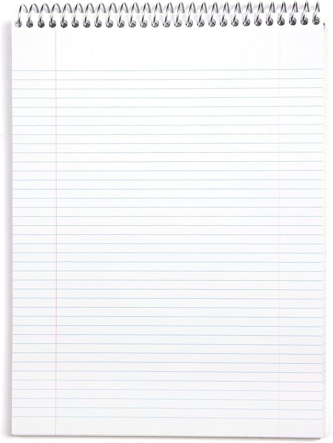 Mintra Office TOP BOUND Durable Spiral Notebooks (White, College Ruled 3pk)