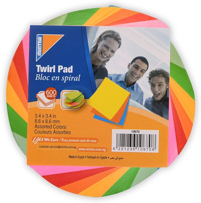Mintra Office Memo Pads (1pk, Twirl Pad - Bright)