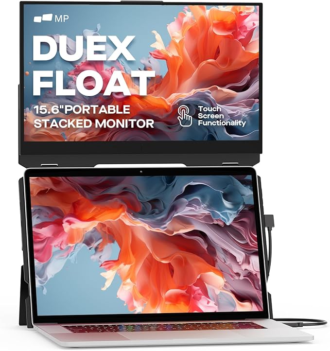 New Mobile Pixels Duex Float Portable Monitor, 15.6" FHD 1080P IPS Ultra Slim Laptop Screen Extender, USB A/USB C/HDMI Plug and Play Auto Rotated, Windows/Mac/Android/Switch Compatible