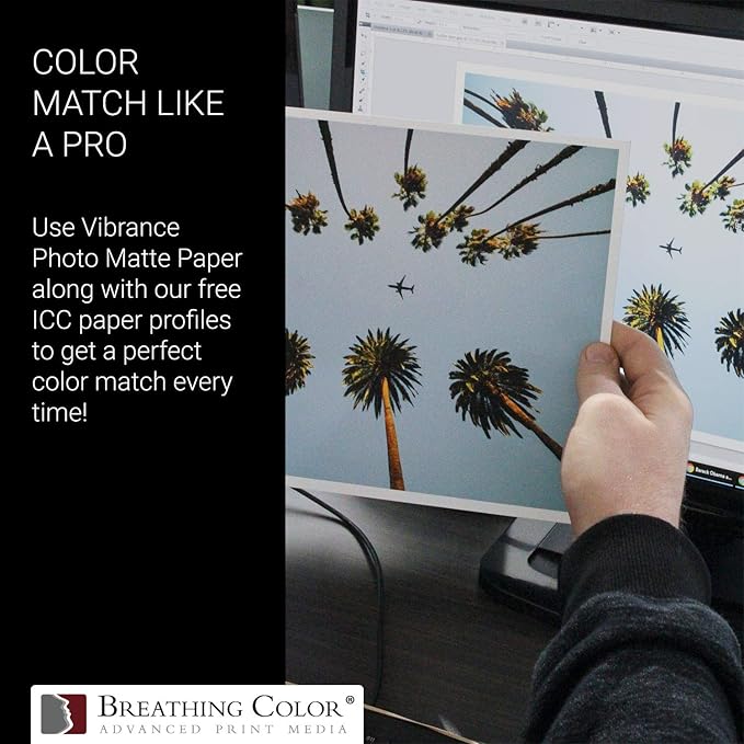 Vibrance Matte Photo Printer Paper 12 mil 230 gsm Matte Finish Premium Photo Paper Roll on 3in Core 10 inches x 100 ft Works with Most Inkjet Printer Professional Makes and Models Like Epson Canon HP