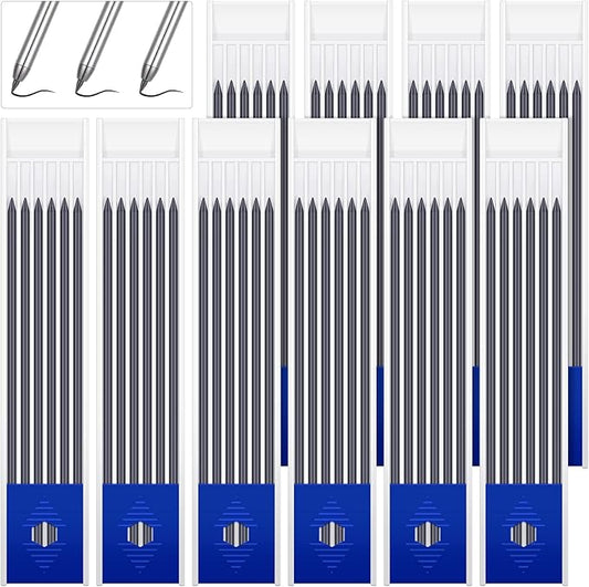 Spakon 60 Pcs 2.8mm Lead Refill Carpenter Construction Pencils Marker Lead Refills Dry Mechanical Woodworking Pencil Tools for Writing Drawing Drafting (Black)