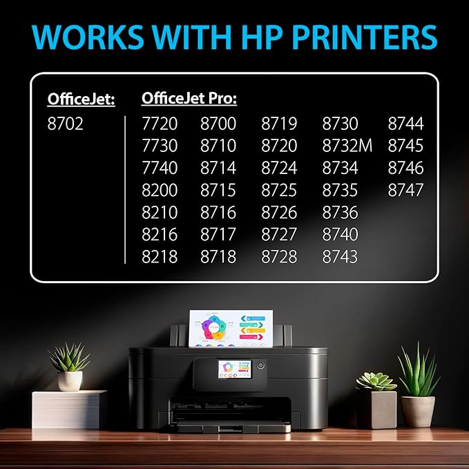 Smart Ink Compatible Ink Cartridges Replacement for HP 952XL 952 XL 4 Combo Pack (Black, Cyan/Magenta/Yellow) to use with HP OfficeJet Pro 8710 7740 8720 8715 8210 8703 OfficeJet 8702 Printers