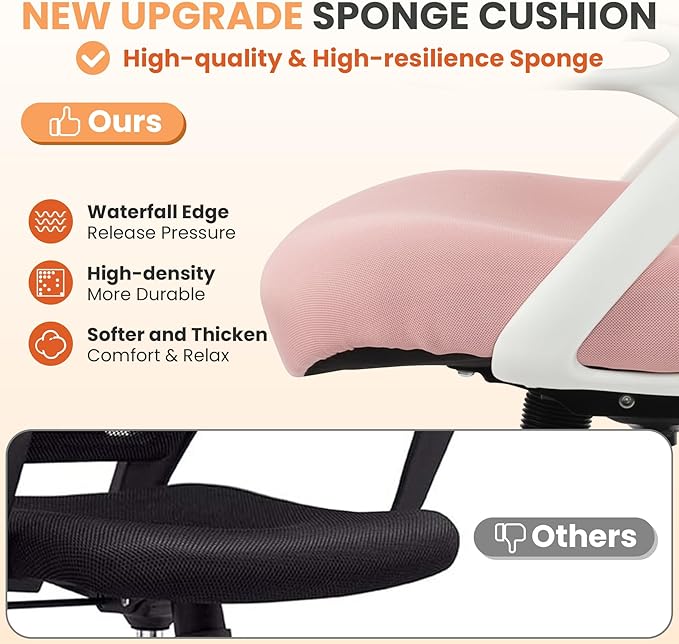 HYLONE Drafting Chair Tall Office, Ergonomic Standing Desk Stool Adjustable Drafting Chair Big Tall Drafting Office Chair Pink