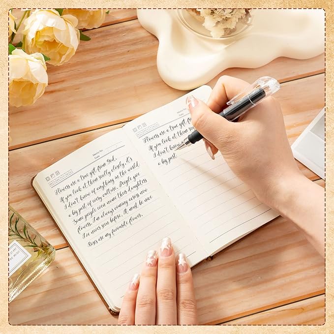 Estune Tree Small Notebooks Pen Leather Lined Pocket Subject Notebooks Hardcover Pocket Notepad Cute Ruled Leather Journals with Pen Holder for Men Women School Business, A6(Classic Color,20 Set)