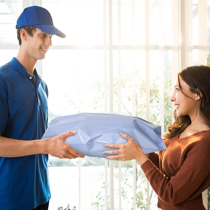 Poly Mailers 14.5x19, Large Poly Mailers 100 Pack, Shipping Mailers with Self Seal Adhesive, Waterproof and Tear-Proof Mailers Poly Bags for Small Business (Light Blue）