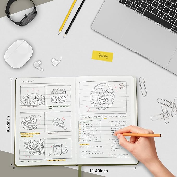 Lined Journal Notebook for Women Men, 200 Pages A5 Hardcover Leather Journals for Writing,Travel,School,Office,Work,Business,College Ruled Notebooks for Note Taking, Diary Notepad 5.7"×8.3"(Green)