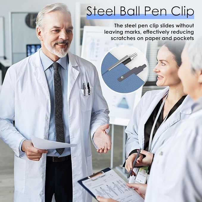 Gel Pens, 6PCS Black Ink Fine Point Pens With Smooth Writing, School Office Supplies, Anniversary Birthday Gifts for Men Women, Quick Dry Pen For Journaling, Nurse Aesthetic Pen (Black Gray White)