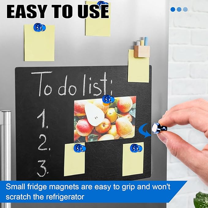 LOVIMAG 20 Pack Blue Refrigerator Magnets, Strong Neodymium Magnets for Whiteboard, Kitchen, Office, Map, Home Decorative