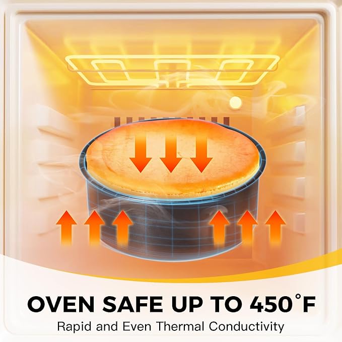 HONGBAKE 6 Inch Cake Pans for Baking, Round Small Layer Cake Pan Set with 120 Pieces Parchment Paper, Nonstick Circle Cheesecake Tin, 4 Pieces, Heavy Duty - Grey