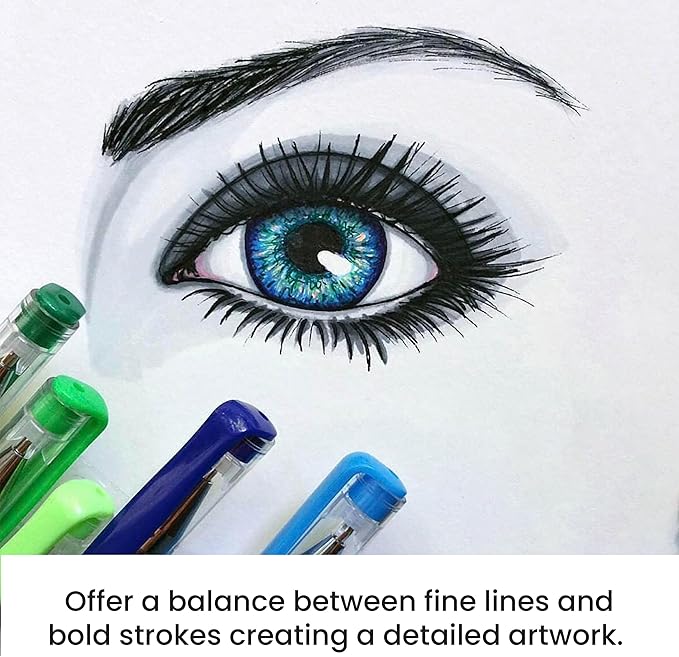 OfficeGoods Multicolor Gel Pens with Refills – Adult Coloring Journaling Art – Medium 0.8-1.0mm Tips – Non-Toxic Gel Pens Set – Quick Dry Smudge-Free 12 Pack Colors