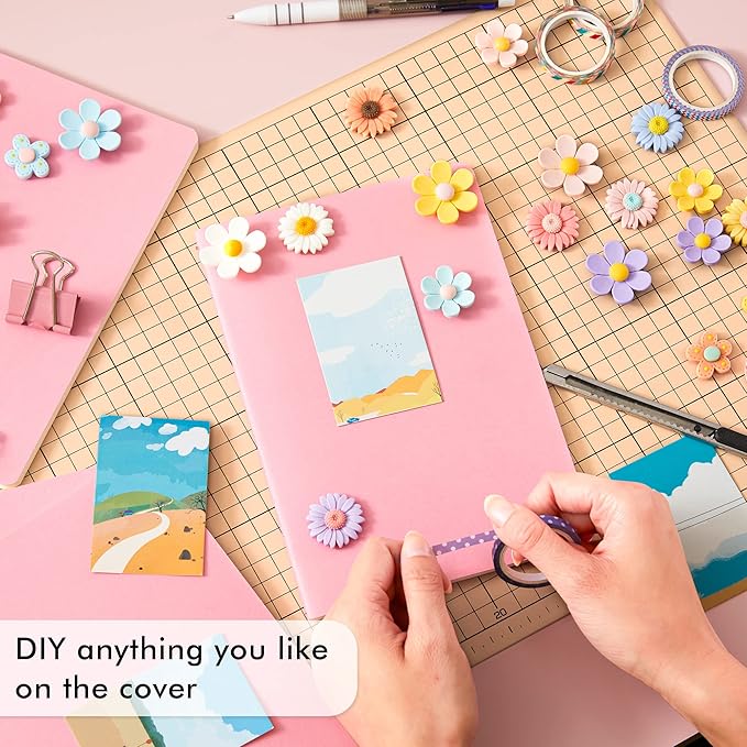 8 Pack Soft Cover Journal Bulk, Feela Notebooks College Ruled for Work, Lined Travel Journal for Women Men, Note Taking Notebook School Supplies Business Writing, 8.2” x 5.5”, A5, Pink