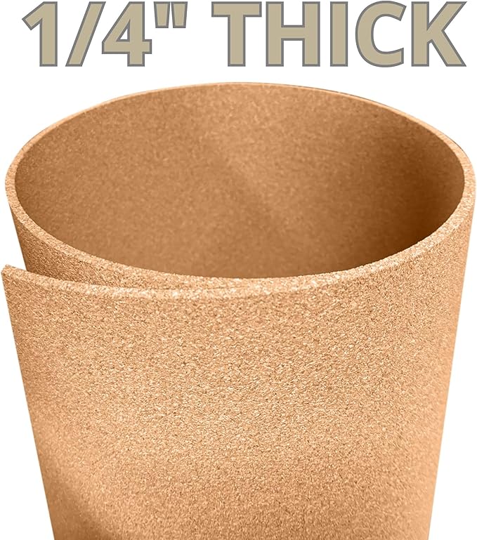 Manton Cork Premium Cork Roll - 3’ x 8’ x 1/4”, 100% Natural Facing Grade Material, Custom Cut Cork for Home, School, and Office Walls & Bulletin Boards