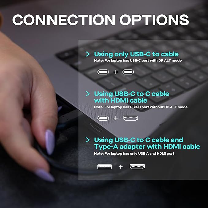 New Mobile Pixels Duex Float Portable Monitor, 15.6" FHD 1080P IPS Ultra Slim Laptop Screen Extender, USB A/USB C/HDMI Plug and Play Auto Rotated, Windows/Mac/Android/Switch Compatible