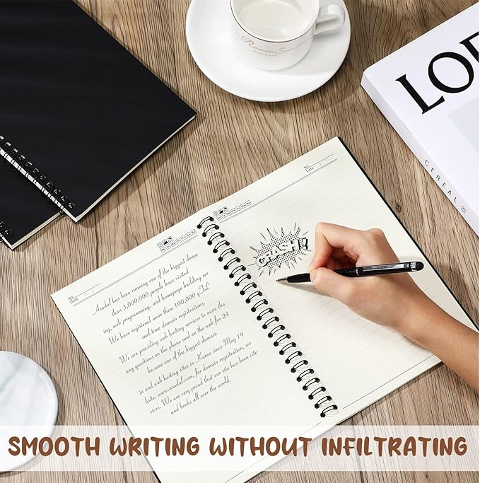 Eersida 20 Pack A5 Spiral Notebook College Ruled Spiral Notebook Bulk 5.5 x 8.3 Inch Hardcover Notepads Lined Travel Writing Journal Notepad, 50 Sheets 100 Pages(Black)