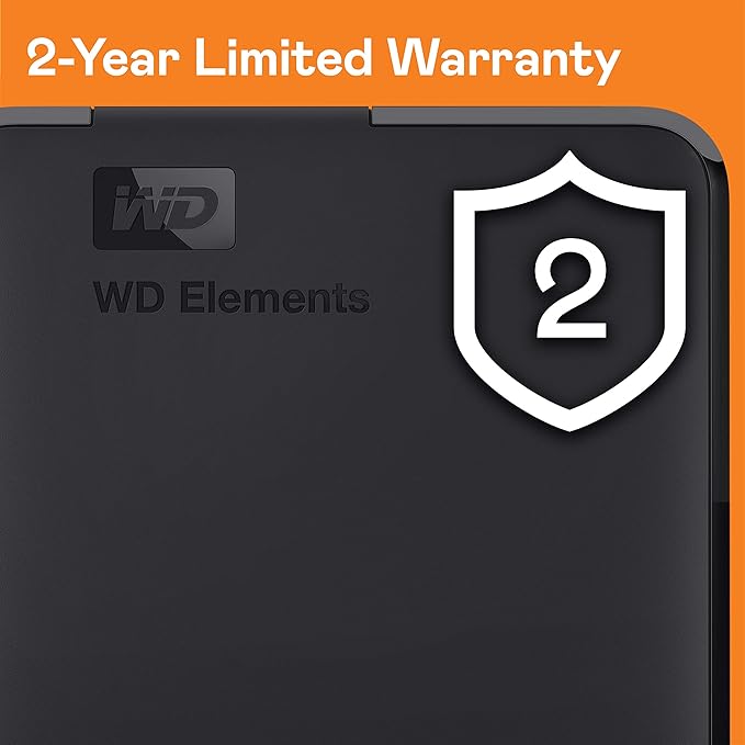 WD 2TB Elements Portable External Hard Drive for Windows, USB 3.2 Gen 1/USB 3.0 for PC & Mac, Plug and Play Ready - WDBU6Y0020BBK-WESN
