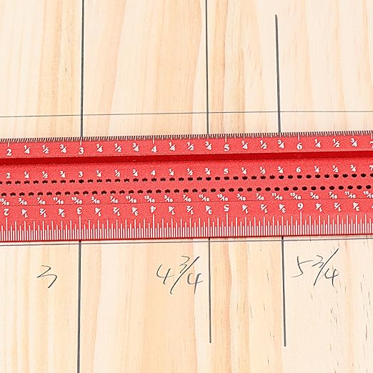 Woodworking Scriber t Square Ruler 36inch with Thoughtful Support Lips, t Square Woodworking Scriber, Aluminum Alloy Architect Ruler for Carpenter Work, Layout and Measuring Tools-Red…