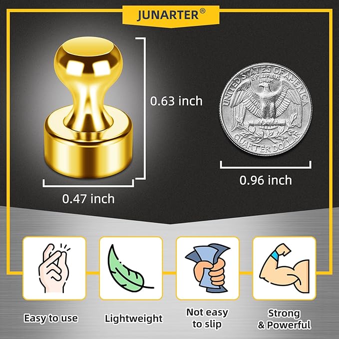 20 Pack Refrigerator Magnets - Magnetic Push Pins, Perfect for Whiteboard, Map, Office, Fridge & Kitchen Use