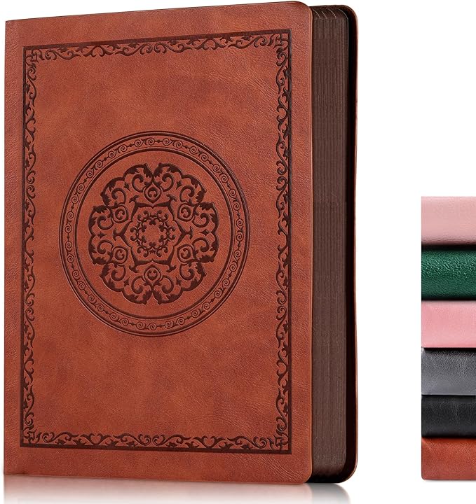 2025 Leather Vintage Journal Notebook,300 Pages,Leather Softcover Lined Journal Notebooks for Women Men,Notebook Journals for Writing Travel,Business,Office,7.1'' X 9.8''