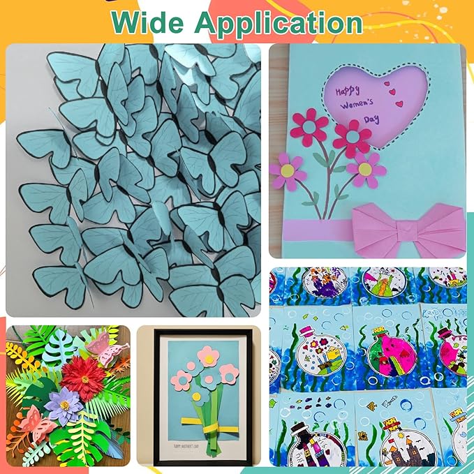 OcePor 50 Sheets Blue Cardstock Paper, Colored Printer Paper 8.5 x 11, Card Stock Thick Construction for Craft,Scrapbook，Office Printing, Invitations, Certificates，92 lb/250gsm