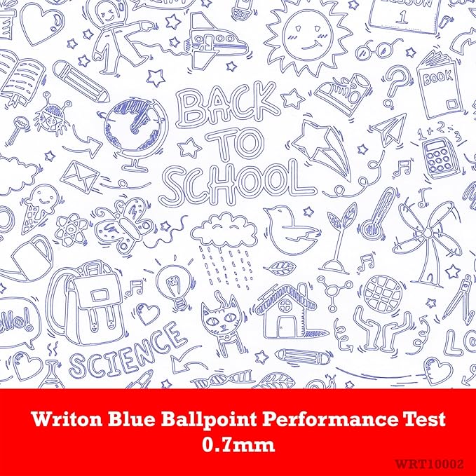 Writon Retractable Blue Ballpoint Pens - 24-Pack Writing Pens - Comfortable Grip - 0.7mm Fine Point for Smooth Writing - Fast-Drying Ink Pen - Ball Point Pens - Modern School, Office Supplies