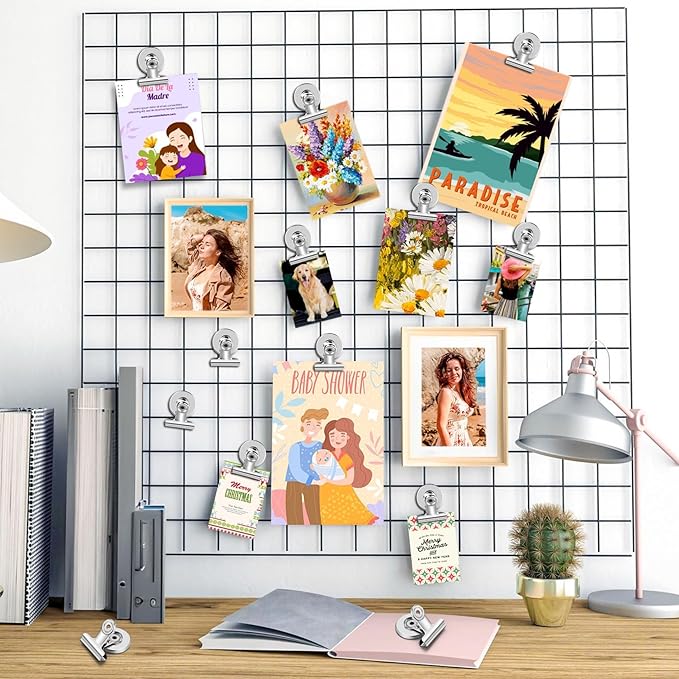 140 Pack Fridge Magnets Refrigerator Magnets; Strong Magnetic Clips Heavy Duty; Detailed List Display Paper Fasteners on Home Office Teaching (Silver)