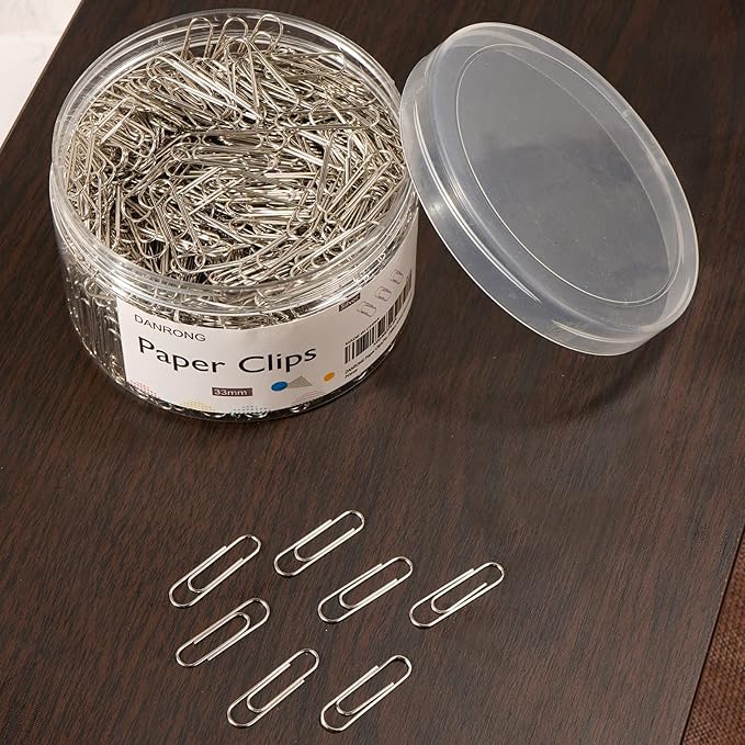 Silver Medium Paper Clips, 750 Pack Paperclips 1.3 Inch (33 mm) Paper Clips Suitable for Office School and Daily Use Also Used for Daily DIY Paper Clip(Silver)