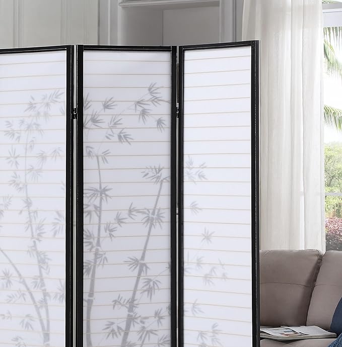 NicBex Room Divider 4 Panel Room Dividers with Oriental Style Partition Room Dividers and Folding Privacy Screens Wall Divider for Home, Office, Room Separation,72" W x 1" D x 71" H, Black