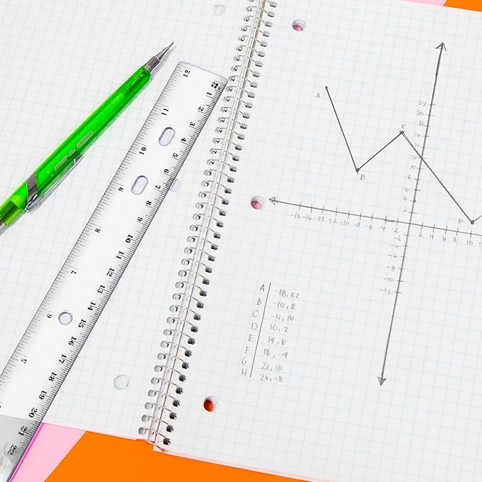 BAZIC Plastic Clear Rulers 12 inch (30cm), Inches Centimeter Metric Ruler Measuring Long Ruler, Straight Edge Ruler for Students School Supplies, 1-Pack