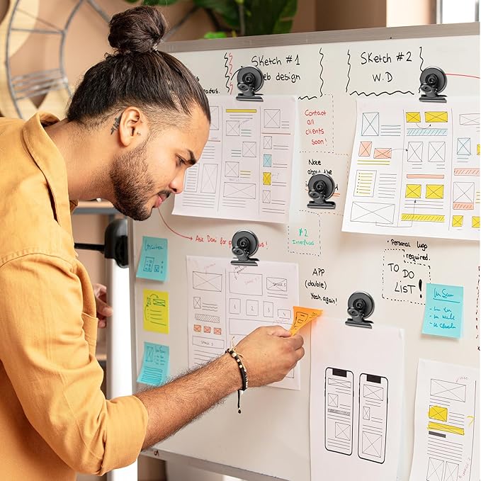 60 Pack Heavy Duty Magnetic Clips, Fridge Refrigerator Magnets, Whiteboard Magnet Clips, Refrigerator Magnets Clip, Non-Scratch Clip Magnets for Whiteboard, Office, Locker, Photo Displays