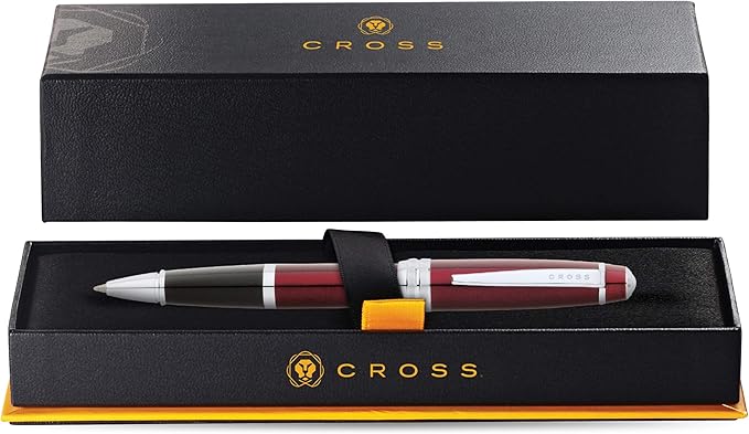 Cross Bailey Refillable Rollerball Pen Presented in a Premium Gift Box - Medium Point, Black Ink, Red