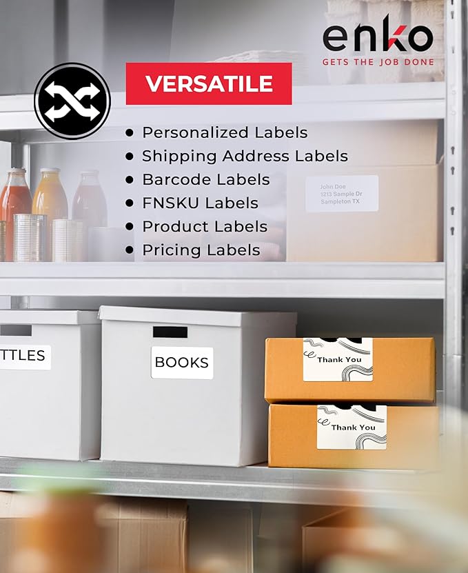 enKo (12 Rolls, 3,600 Labels) Address, Shipping & Barcode Labels 30256 (2-5/16 x 4") Compatible for Dymo LabelWriter