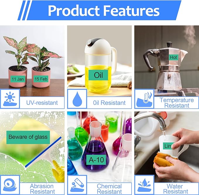 6PK Compatible for Brother P-Touch Label Maker Tape TZe-731 TZe TZ Label Tape TZ-731 TZe731 TZ731 12mm 0.47'' Laminated Black on Green Tape for PT-D210 H110 D220 D400 D600