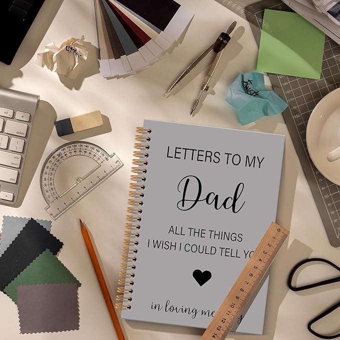 Memorial Gifts for Loss of Dad Grief Notebook Journal, Letters to My Dad in Heaven Journal, Sympathy Notebooks Gifts for Loss of Dad Father, In Loving Memory Sympathy Gifts, 6x8.2In