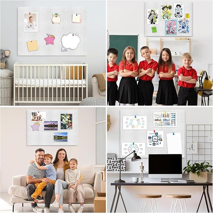 Cork Boards for Walls 48" x 36" Felt Board Alternative, 12 Pack Felt Wall Tiles Bulletin Board, Large Cork Board for Office Pin Board Tack Board Cork Boards