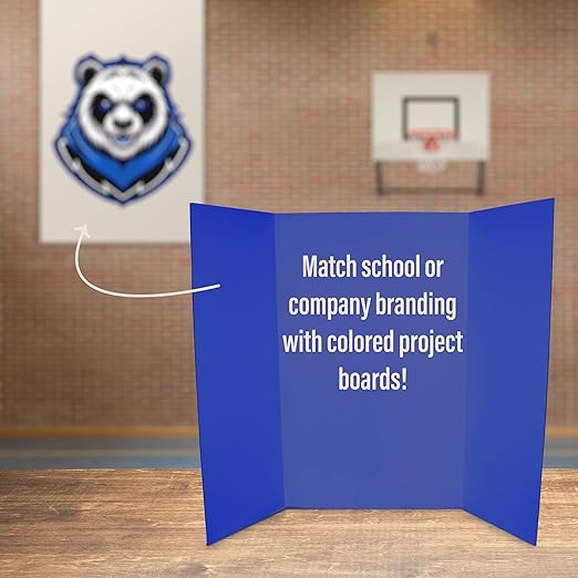 Flipside Products 36” x 48” Foam Project Boards for Presentations, Science Fair, School Projects, Event Displays and Trifold Picture Board - Blue - 3 Pack