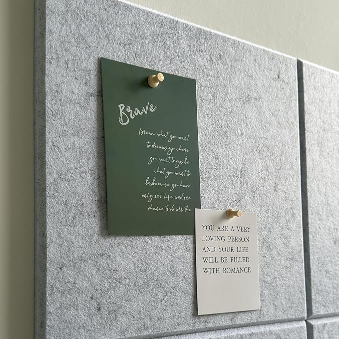 Large Cork Board for Office Wall Decor,48"x36"-12 Pack Felt Wall Tiles with Safe Removable Adhesive Tabs, 1/2" Thick, Felt Bulletin Board Pin Board Cork Boards for Walls - Light Grey