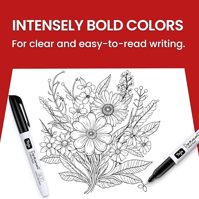 Permanent Markers Ultra Fine Tip, 30 Pack Black Quick-Drying and Fade-Resistant Permanent Markers Bulk Set for Writing and Drawing on Wood, Plastic, Metal, Glass, Ideal for Office School Supplies