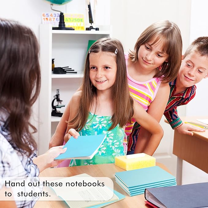 feela 16 Pack Soft Cover Journal Bulk, Lined Notebooks College Ruled for Work for Women Girl Writing, Blank Travel Journal Note Taking Notebook School Business Supplies, 8.2” x 5.5”, A5, Light Blue