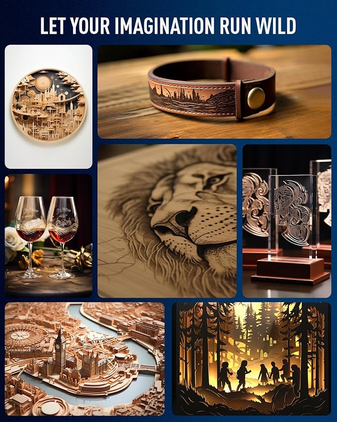 OMTech 60W CO2 Laser Engraver with LightBurn and Water Chiller, 16"x24" Laser Engraving Cutting Machine with Air Assist 2 Way Pass Digital Controls, Commercial Laser Cutter