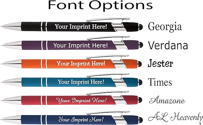 Up to 500 Pcs Custom Pens Bulk | Rainbow of Colors | Soft-Touch Metal Black Ink Personalized with Name or Message (Assorted, 150 pcs)