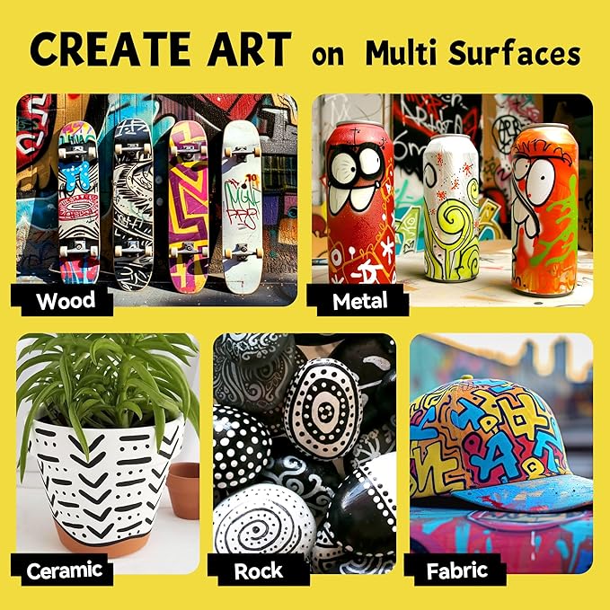 3 Jumbo Permanent Markers White, 15mm Thick Wide Tip, Large Acrylic Paint Markers for Rock Painting, Poster, Stone, Ceramic, Glass, Wood, Canvas