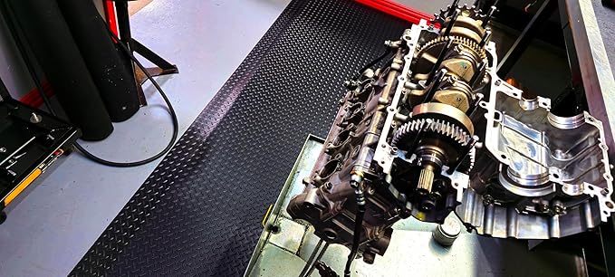 Rhino Mats, American Classic Diamond Anti-Fatigue Mats, Industrial Ergonomic Comfort Standing Mat for Work, Home, Garage, Office, Kitchen or Anywhere (Black 9/16" Thick, 3 FT. x 6 FT.)