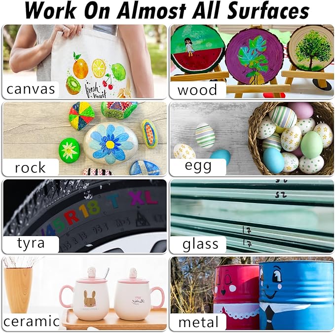 Orange Paint Markers, 3 Pack Oil-Based Waterproof Quick Dry Permanent Paint Pen Set for Rocks Painting, Wood, Fabric, Plastic, Canvas, Glass, Mugs, Metal, Tire, Stone, DIY Craft