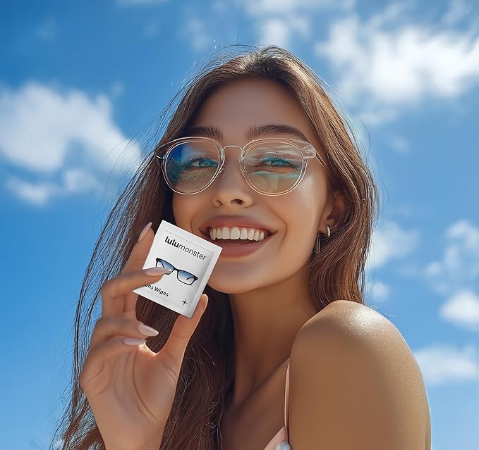 Anti Fog Lens Wipes for Eyeglasses Lulumonster, [150 Pre-Moistened Individually Wrapped Wipes] [Non-Scratching & Non-Streaking] Cleaner Wipes for Glasses, Sunglass, Phone Screen Camera Lens, Goggles