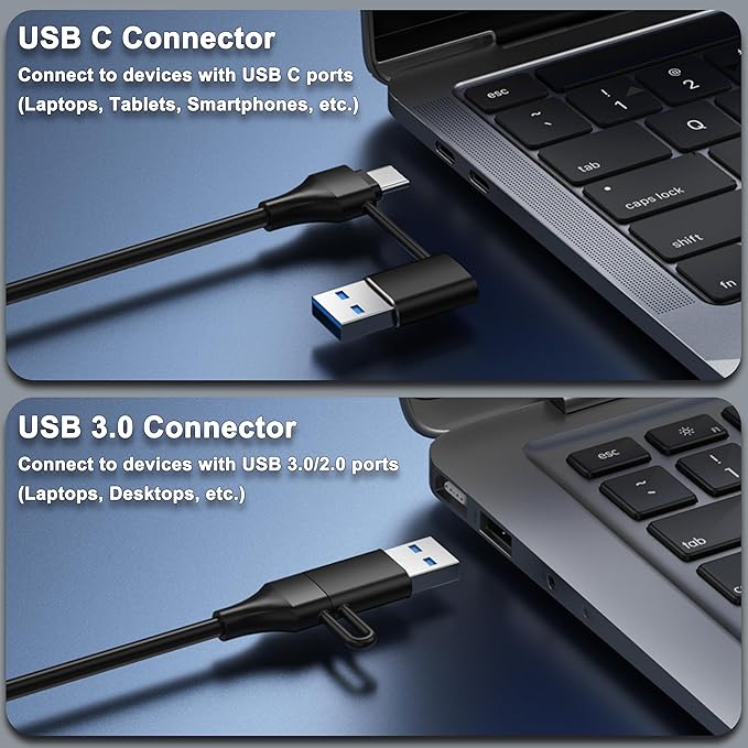 Powered 7-Port USB 3.0 Hub, USB C to 7 Ports USB Data Hub Splitter with Individual LED On/Off Switche, 3.3FT Cable, 12V/3A Power Adapter, for Laptop MacBook Pro/Air PC (Aluminum Gary)