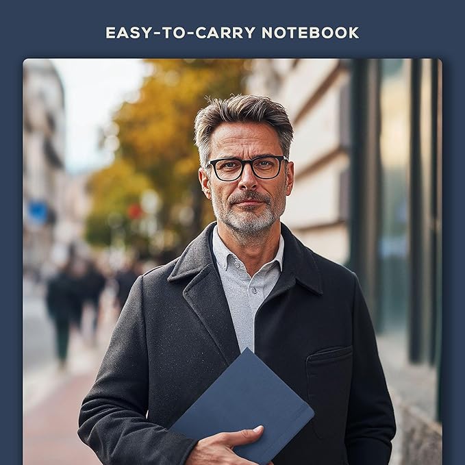 BEECHMORE BOOKS Lined Journal Notebook, 5.8 x 8.3 inch, A5 160 Lined Pages, Hardcover Leather Journals for Women, Men, Writing and Notebooks for Work - 120 GSM Thick Paper, Gifts Box Included