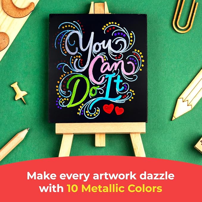 Chalkola Chalk Markers - Pack of 40 (Neon, Pastel & Metallic) Liquid Chalk Pens - For Chalkboard, Blackboard, Window, Labels, Bistro, Glass, Car, Board - Wet Wipe Erasable Ink - 6mm Reversible Tip